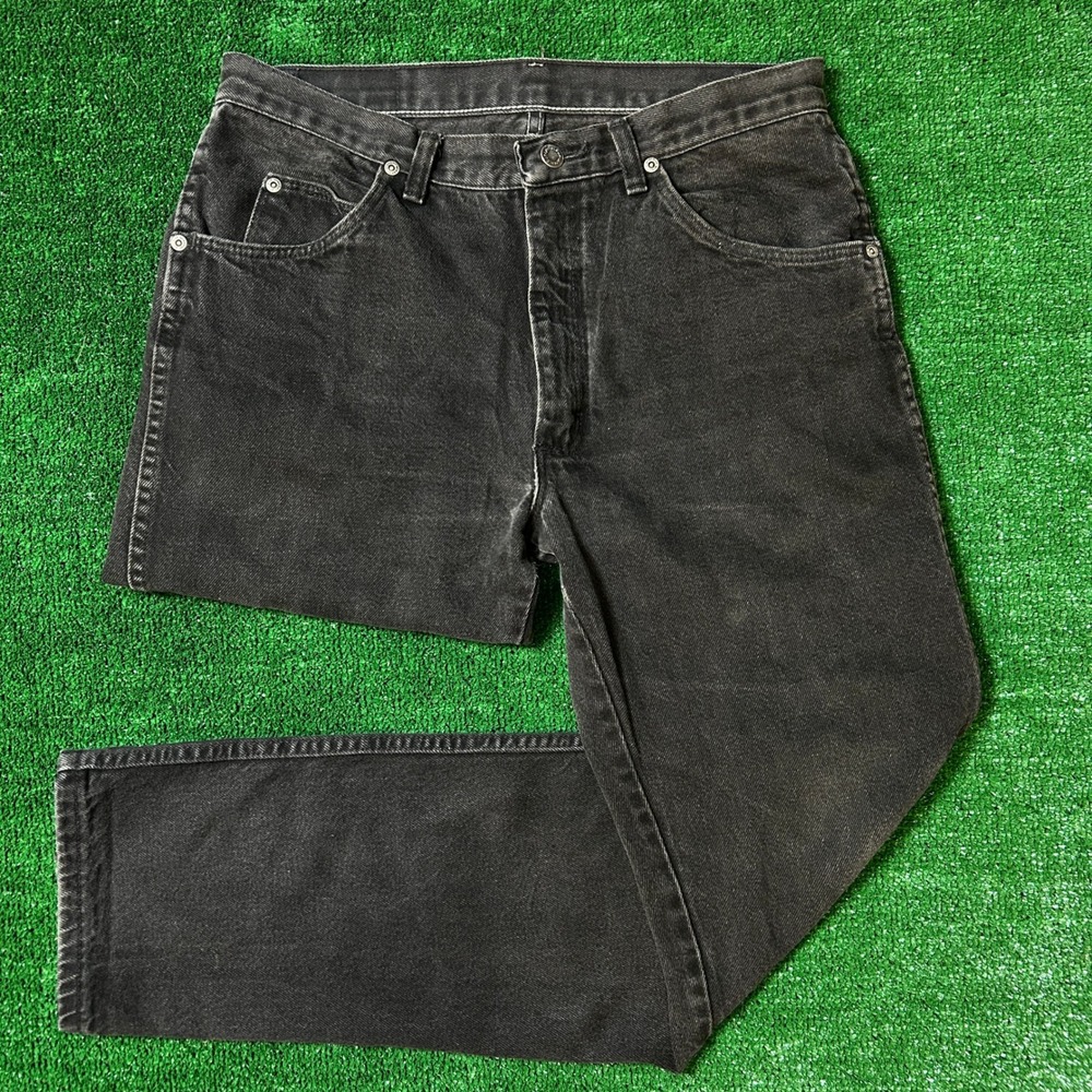 Vintage Wrangler Authentic Jeans M 32x32‎ Black Straight Leg Denim Made in USA
